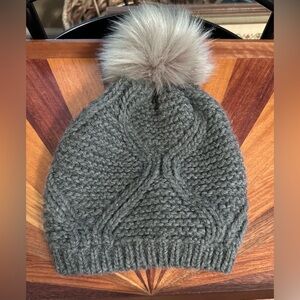 Andrei & Torresi Italian Wool Blend Knit Hat with faux fur